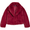 Milly Kids Faux Fur Jacket, Raspberry - Jackets - 1 - thumbnail