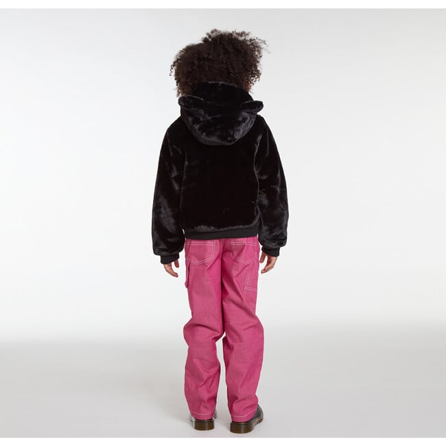 Lily Kids Faux Fur Jacket, Noir - Coats - 3