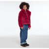 Milly Kids Faux Fur Jacket, Raspberry - Jackets - 3 - thumbnail