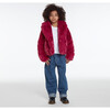 Milly Kids Faux Fur Jacket, Raspberry - Jackets - 4 - thumbnail