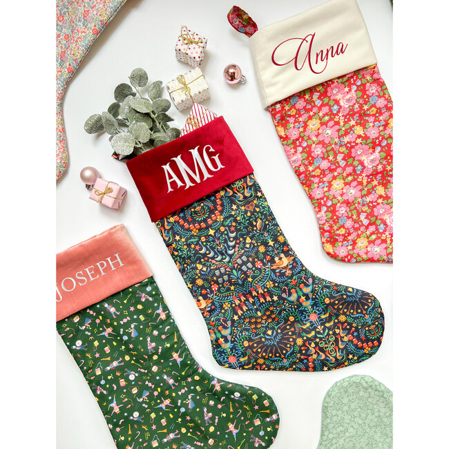 Betsy Star Liberty of London Christmas Stockings, outlet Luxury Christmas Stockings, Velvet Cuffed Christmas Stockings