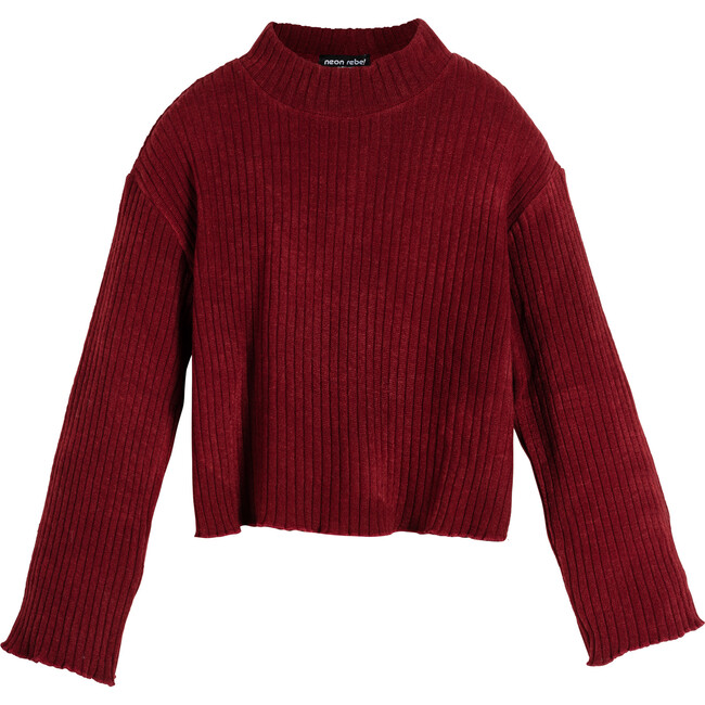 Chez Flare Sleeve Turtleneck, Ruby Red