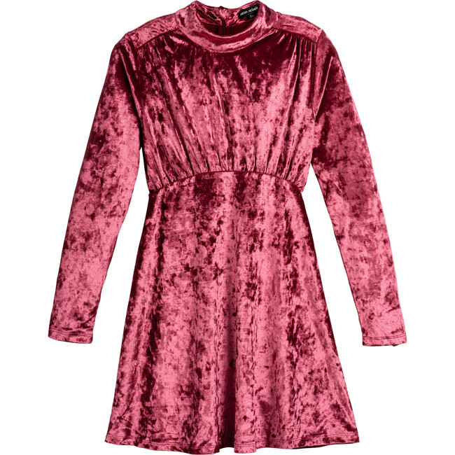 Sloane Crushed Velvet Dress, Dusty Rose - Dresses - 1