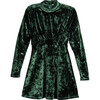 Sloane Crushed Velvet Dress, Emerald - Dresses - 1 - thumbnail