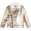 Elena Moto Jacket, Metallic Gold - Jackets - 1 - thumbnail