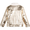 Elena Moto Jacket, Metallic Gold - Jackets - 3