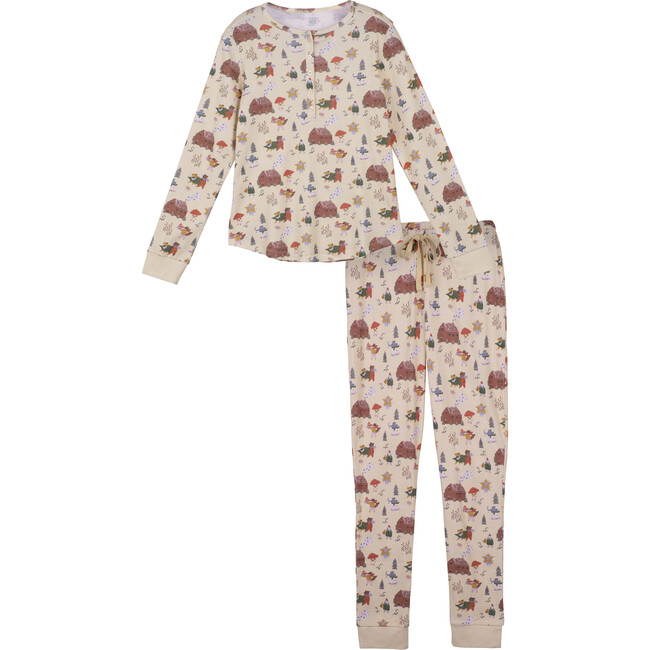 Women's Eden Holiday Pajama Set, Holiday Woodland