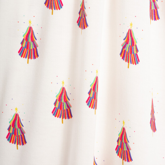 Nina Holiday Pajama Dress, Rainbow Trees