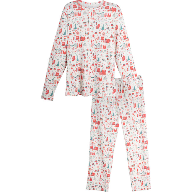 Men's Sebastian Holiday Pajama Set, Mr. Boddington's Village - Pajamas - 1