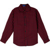 Max Button Down, Red & Navy Buffalo Plaid - Shirts - 1 - thumbnail