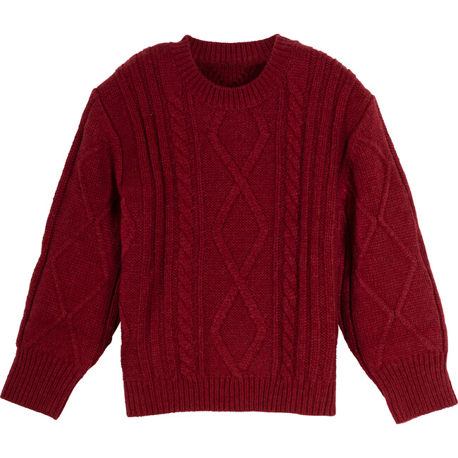 Evelyn Sweater, Burgundy - Sweaters - 1