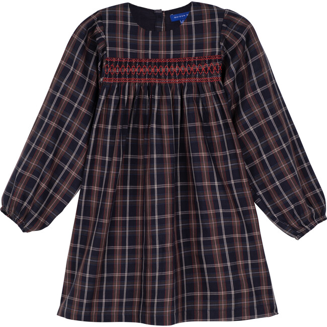 Jenny Dress, Navy Plaid