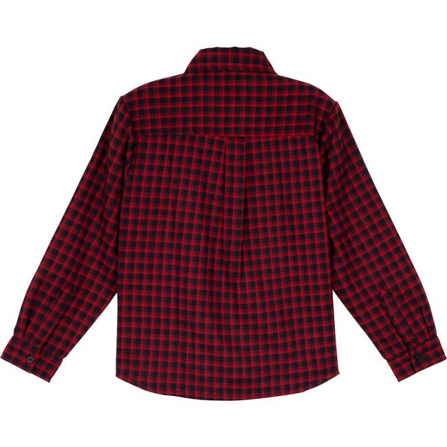 Max Button Down, Red & Navy Buffalo Plaid