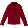 Finley Long Sleeve Polo, Burgundy - Shirts - 1 - thumbnail