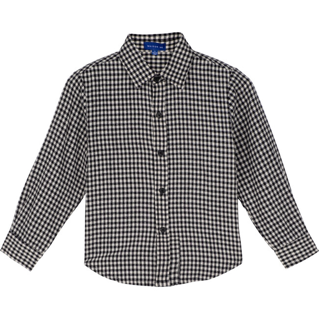 Max Button Down, Black & Cream Flannel - Shirts - 1