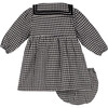 Baby Louisa Dress, Black & Cream Flannel - Dresses - 2