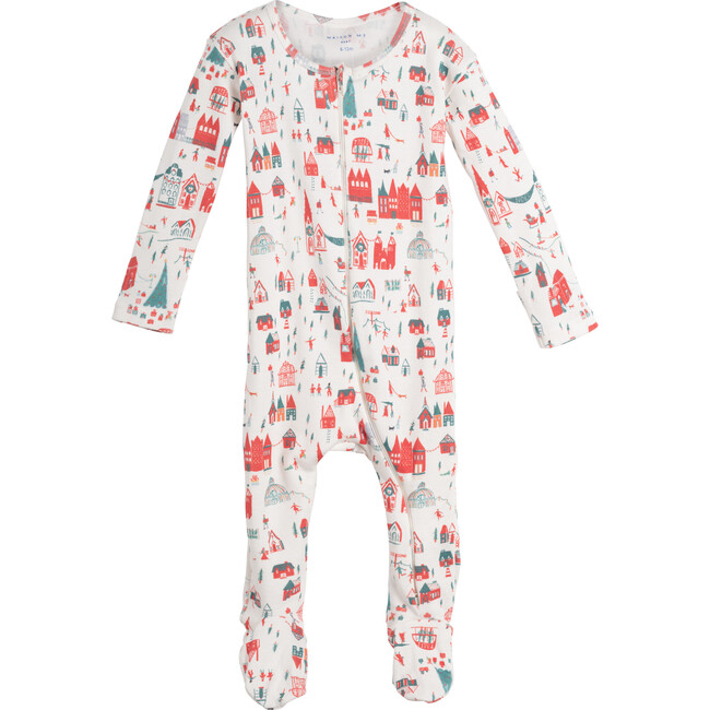 Baby Sawyer Holiday Pajama, Mr. Boddington's Village - Pajamas - 1