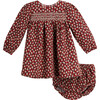 Baby Jillian Dress with Bubble, Berry & Cream Floral - Dresses - 1 - thumbnail