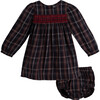 Baby Jillian Dress with Bubble, Navy Plaid - Dresses - 1 - thumbnail