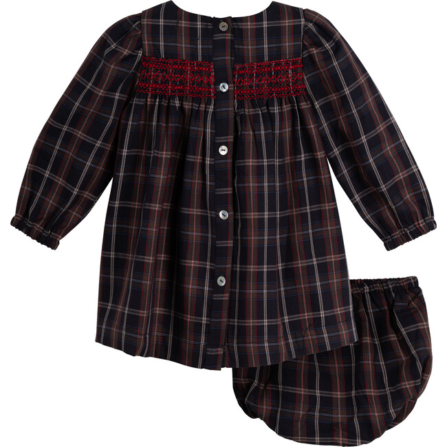 Baby Jillian Dress with Bubble, Navy Plaid - Dresses - 3