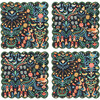 12 Days of Christmas Navy Liberty of London Scalloped Cocktail Napkin - Accents - 1 - thumbnail