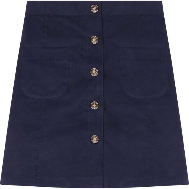 Janie Tween Mini Skirt, Navy - Skirts - 1