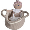 Knitted Carry Cot with Baby Light Skin, Soother & Blanket - Dolls - 1 - thumbnail