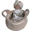 Knitted Carry Cot with Baby Dark Skin, Soother & Blanket - Dolls - 1 - thumbnail