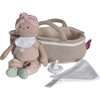 Knitted Carry Cot with Baby Light Skin, Soother & Blanket - Dolls - 3