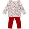 Olive Set Pima Cotton Legging Set, Candy Canes & Holly - Mixed Apparel Set - 1 - thumbnail
