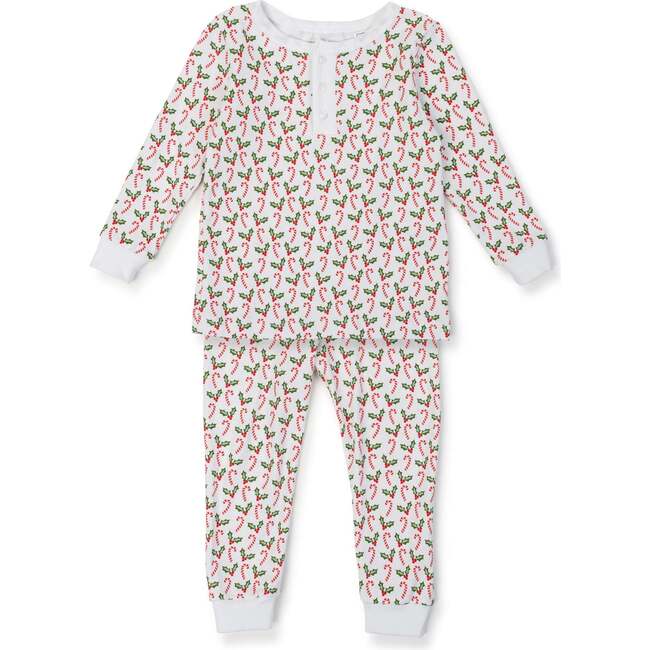 Jack Pima Cotton Pajama Pant Set, Candy Canes & Holly - Pajamas - 1