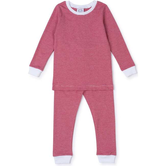 Grayson Pima Cotton Pajama Pant Set, Red Stripes