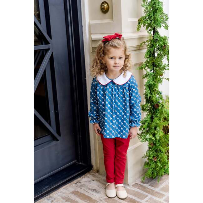 Morgan Set Pima Cotton Legging Set, Royal Rudolph - Mixed Apparel Set - 3