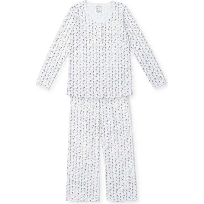 Women's Calli Longsleeve Pima Cotton Pajama Pant Set, Hitting the Slopes - Pajamas - 1