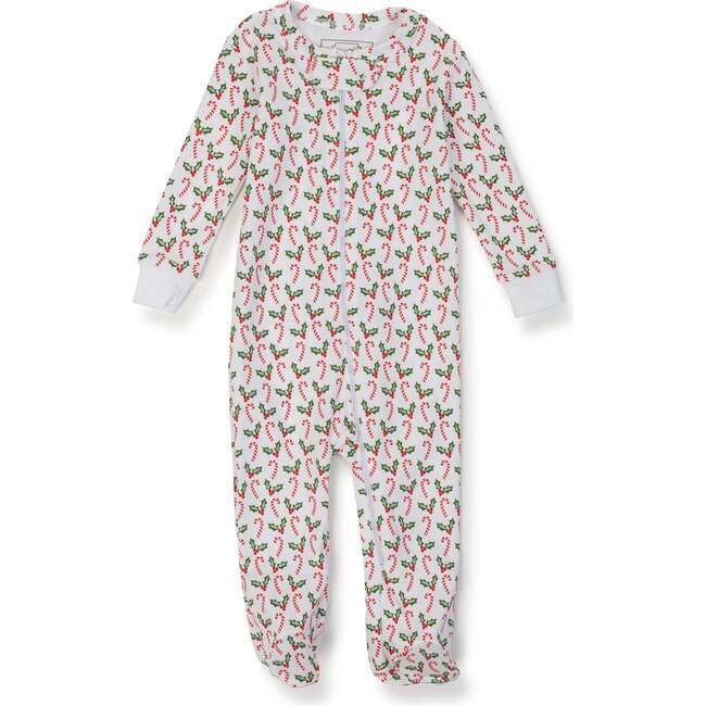Parker Pima Cotton Zipper Pajama, Candy Canes & Holly - Pajamas - 1