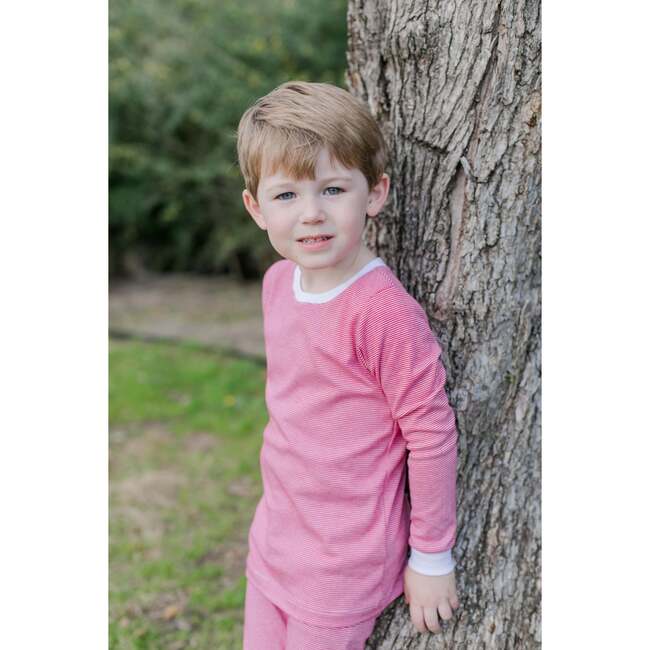 Grayson Pima Cotton Pajama Pant Set, Red Stripes - Pajamas - 3