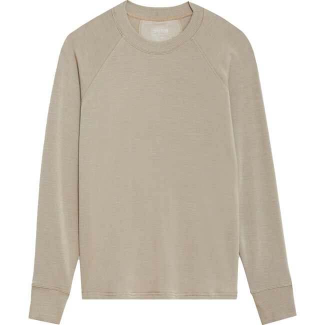Women's Warm Up Fleece Sweatshirt, Latte - Sweatshirts - 1