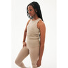 Women's Kiki Full Length Rib Tank, Latte - T-Shirts - 3 - thumbnail