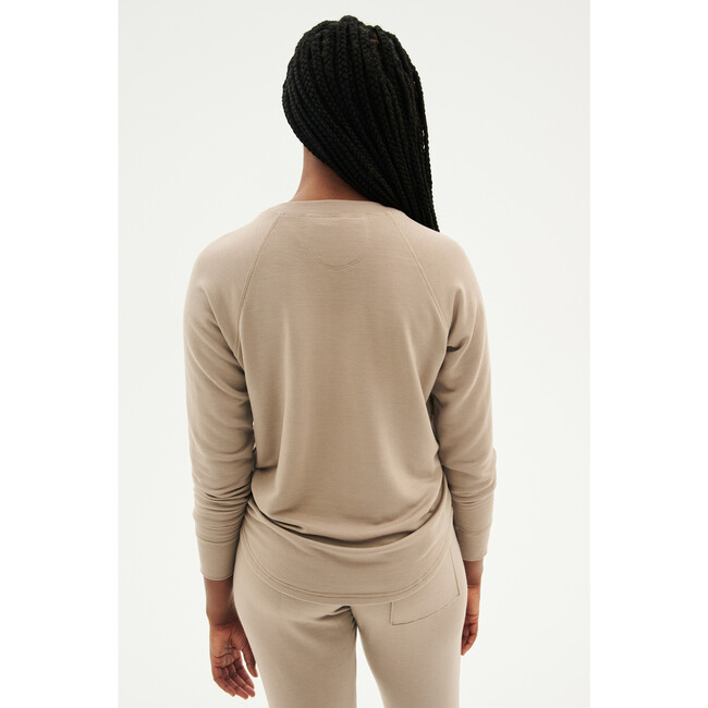 Women's Warm Up Fleece Sweatshirt, Latte - Sweatshirts - 4