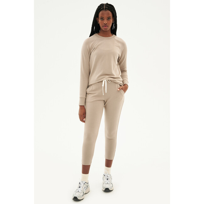 Women's Reena Fleece 7/8 Sweatpant, Latte - Sweatpants - 5