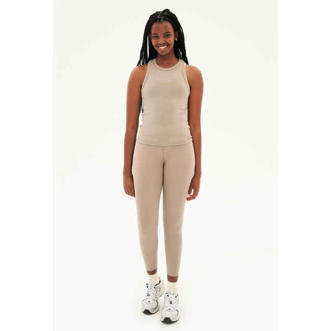 Women's Kiki Full Length Rib Tank, Latte - T-Shirts - 5