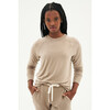 Women's Warm Up Fleece Sweatshirt, Latte - Sweatshirts - 2