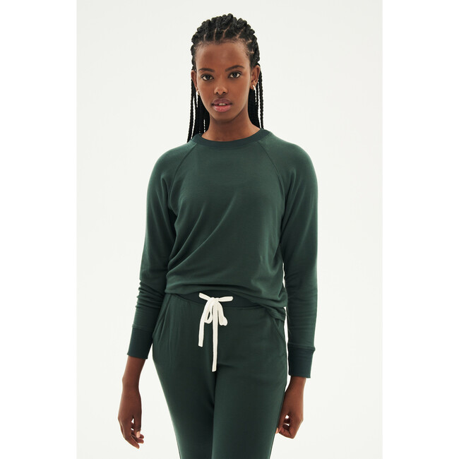 Women's Warm Up Fleece Sweatshirt, Military - Sweatshirts - 2