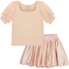 Sweater and Bubble Skirt Set, Pink - Mixed Apparel Set - 1 - thumbnail