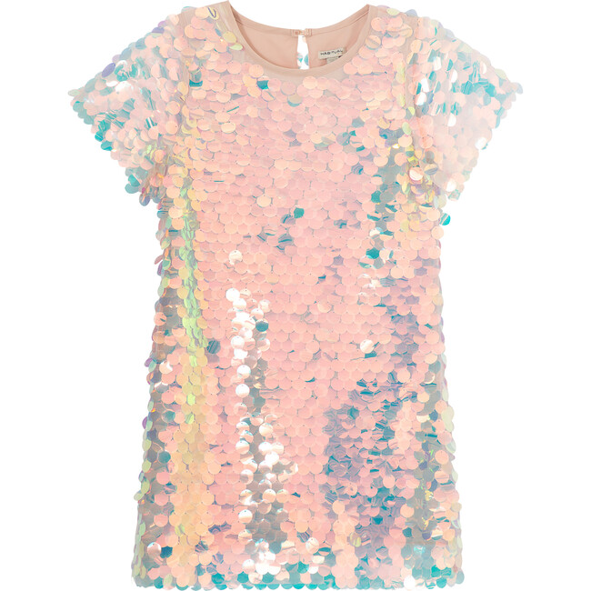 Iridescent Pailette Dress, Pink - Dresses - 1