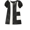 Faux Leather Colorblock Dress, Black - Dresses - 1 - thumbnail