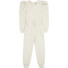 French Terry Jumpsuit, Oatmeal - Jumpsuits - 1 - thumbnail