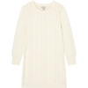 Cable Knit Sweater Dress, Off-White - Dresses - 1 - thumbnail