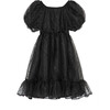 Dotted Babydoll Mini Dress, Black - Dresses - 2