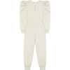 French Terry Jumpsuit, Oatmeal - Rompers - 3